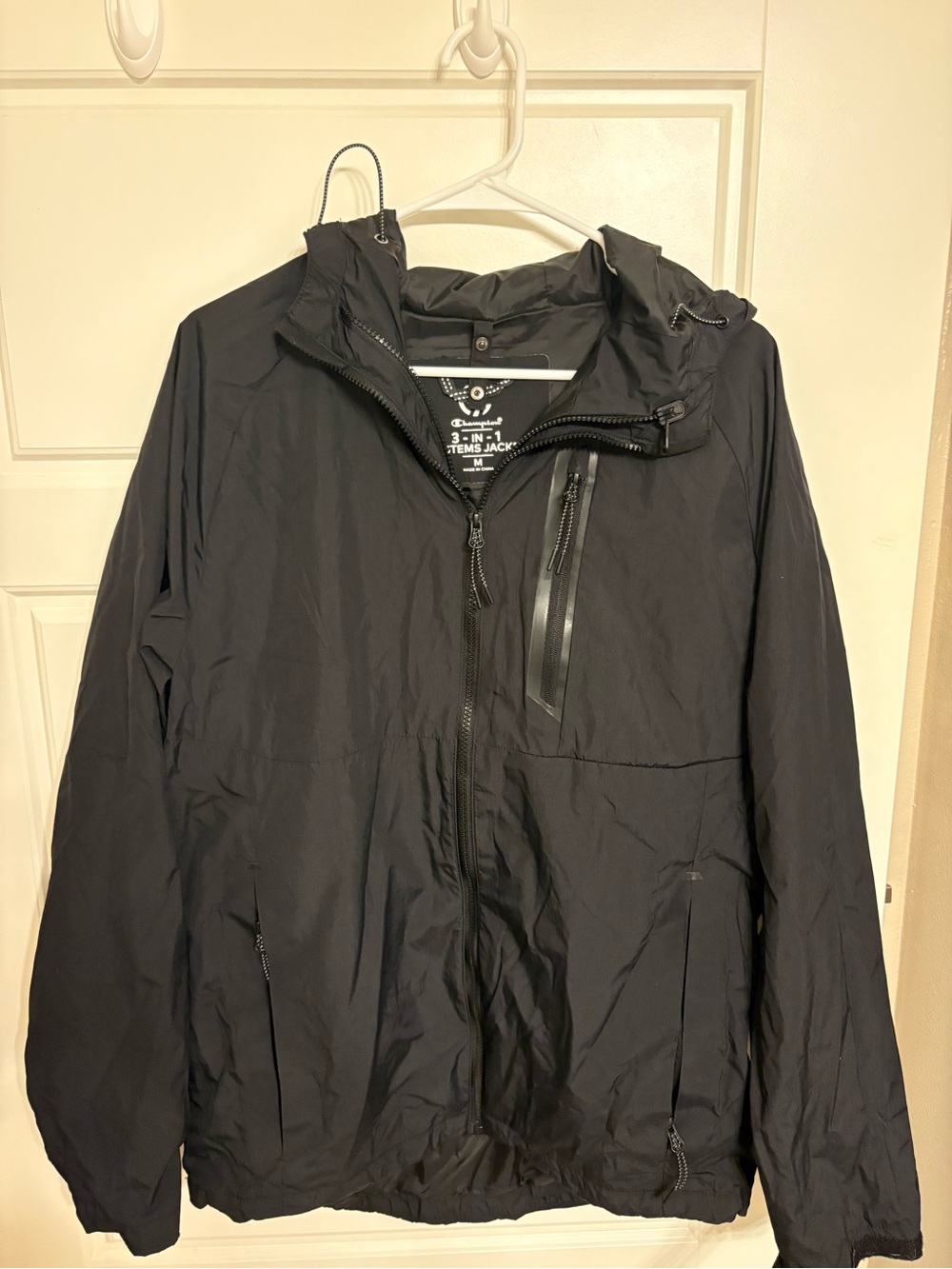 Unisex Black 3-in-1 Rain and Weather Jacket - Men’s/ Women’s Raincoat Zip Up